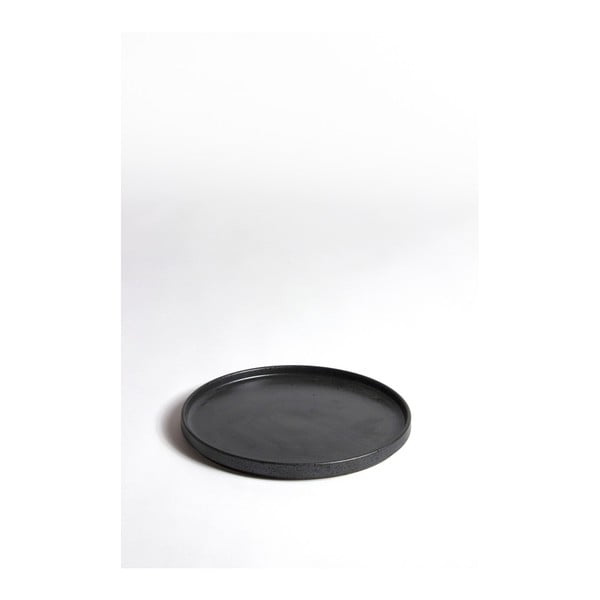 Czarna taca ceramiczna ComingB Assiette Granite Noir GM, ⌀ 23,7 cm