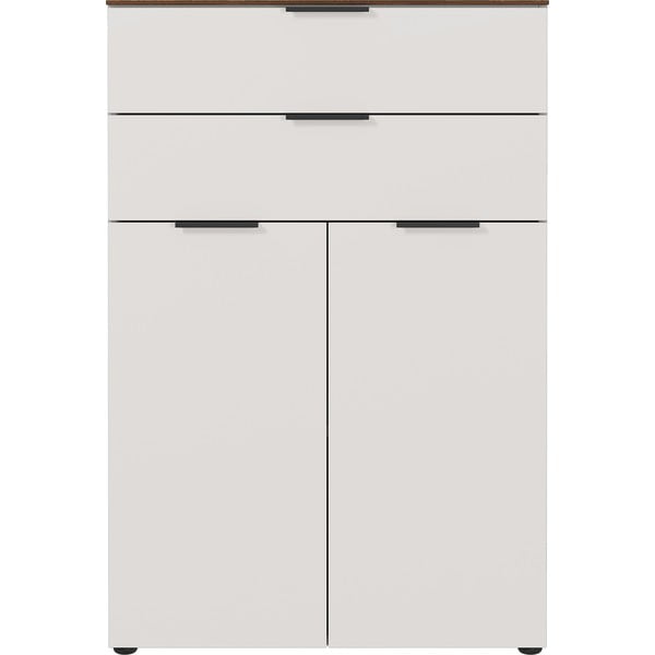 Szarobeżowa wysoka komoda w dekorze orzecha 81x120 cm Ancona – Germania