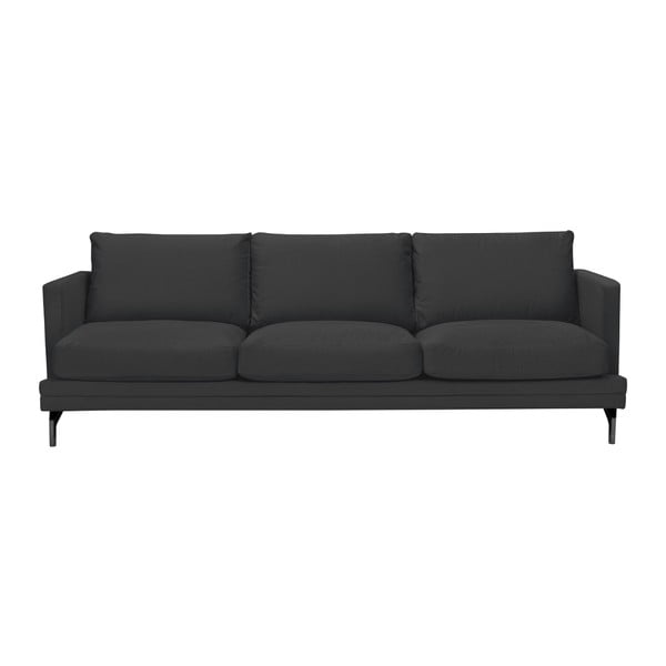 Ciemnoszara sofa z czarną konstrukcją Windsor & Co Sofas Jupiter
