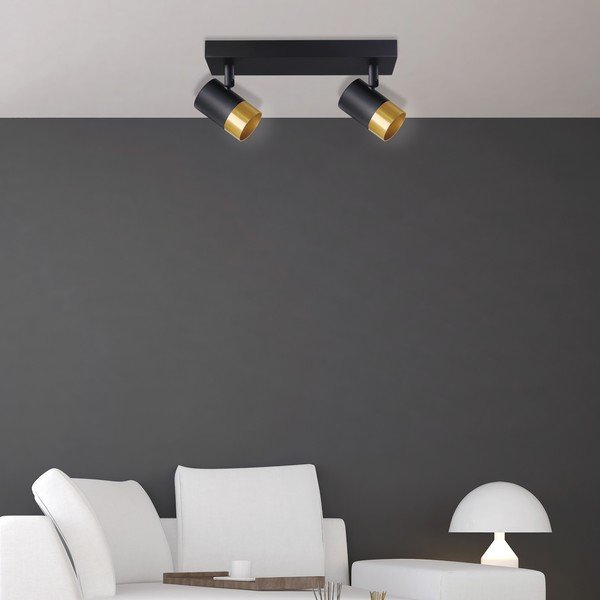 Lampa sufitowa w czarno-złotym kolorze z metalowym kloszem 34x5.5 cm Tobi – Candellux Lighting-image-1