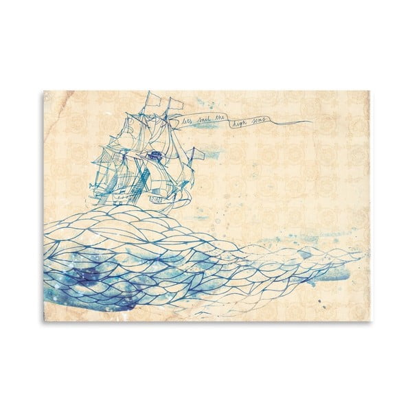 Plakat Blue Ship, 30x42 cm