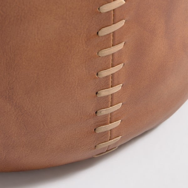 Brązowy puf skórzany Kave Home Cesia-image-2