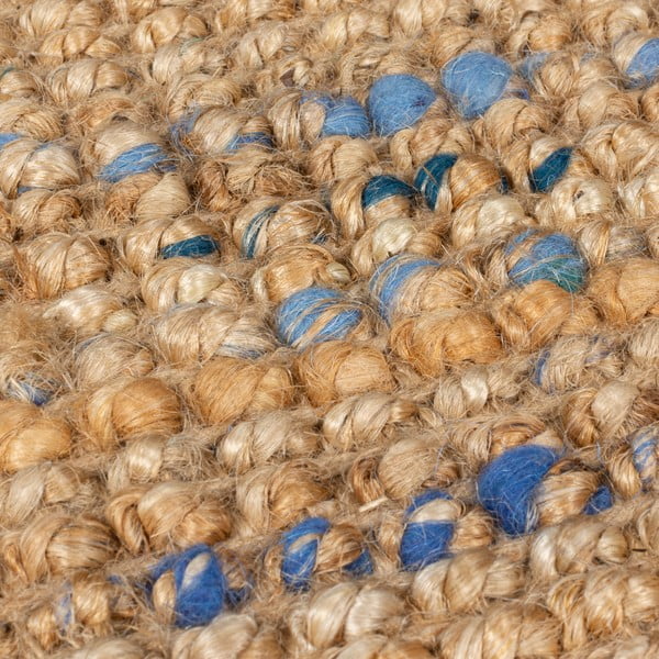 Niebiesko-naturalny dywan z juty tkany ręcznie 200x290 cm Jute Boucle Blue – Flair Rugs-image-4