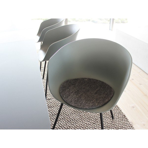 Antracytowa filcowa poduszka na krzesło z wełny Wooldot Felt Chair Pad, ⌀ 40 cm-image-1
