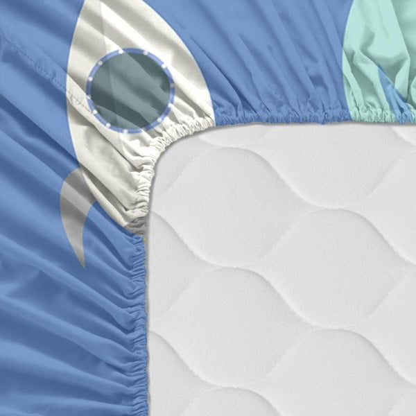 Dziecięce bawełniane prześcieradło Happynois Astronaut, 120x60 cm-image-2