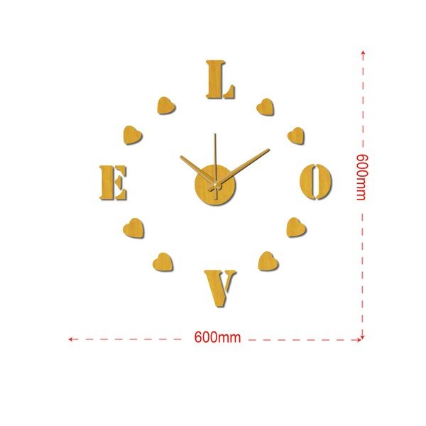 Zegar samoprzylepny Mauro Ferretti Love, ⌀ 60 cm-image-2