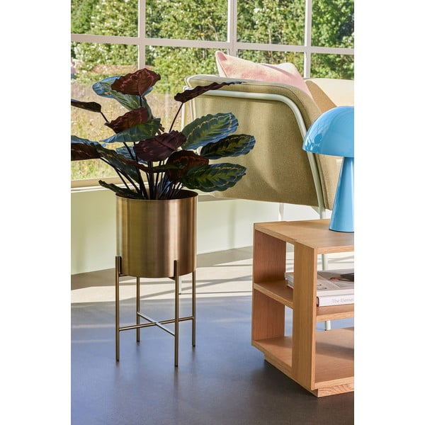 Zestaw 2 doniczek na podstawkach w kolorze mosiądzu Hübsch Gardo-image-1