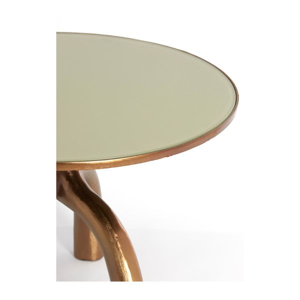 Szklany okrągły stolik w kolorze brązu i beżu ø 65 cm Mello – Light & Living-image-1