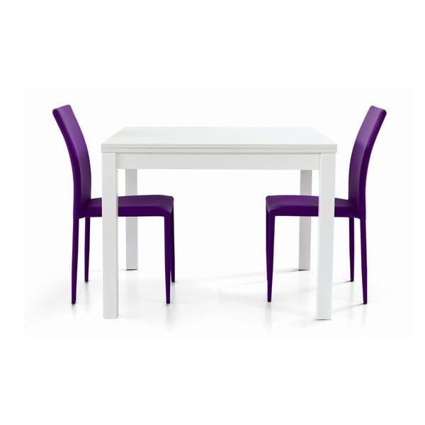 Biały drewniany stół rozkładany Castagnetti Wyatt, 100 cm
