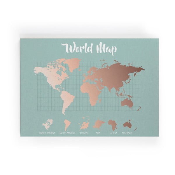 Obraz Really Nice Things Copper Worldmap, 50x70 cm