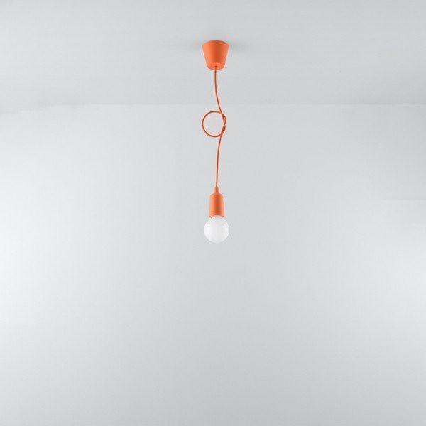 Pomarańczowa lampa wisząca ø 5 cm Rene – Sollux-image-1