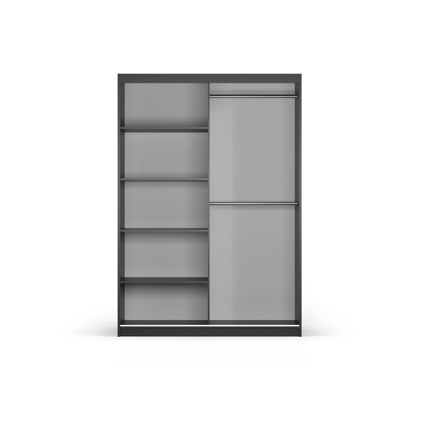 Czarna szafa z lustrem i drzwiami przesuwnymi 151x215 cm Lisburn – Cosmopolitan Design-image-3