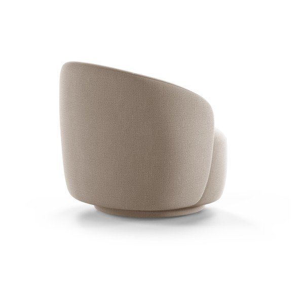 Jasnobrązowy obrotowy fotel z tkaniny szenilowej Letizia – Micadoni -image-2