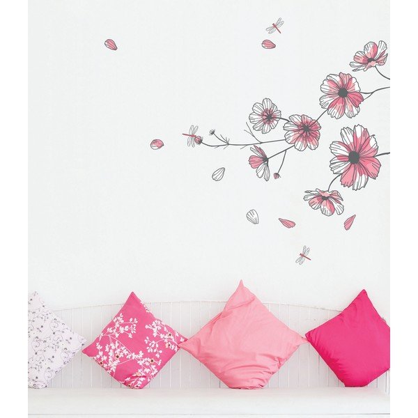 Naklejka Flowers and Dragonfly-image-1