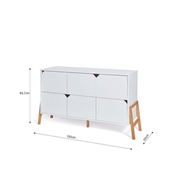 Biała komoda z 6 szufladami BELLAMY Lotta-image-2