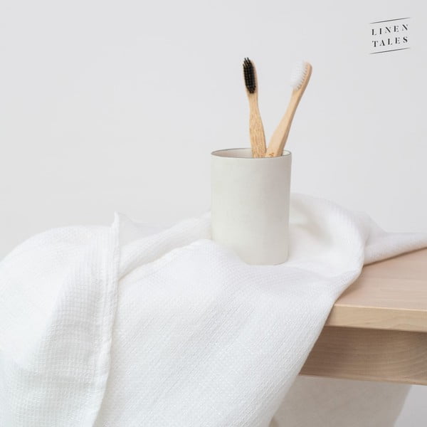 Biały lniany ręcznik 125x75 cm – Linen Tales-image-2