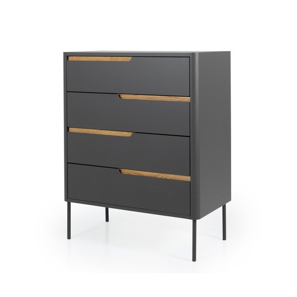 Antracytowa komoda Tenzo Switch, 80x102 cm-image-2