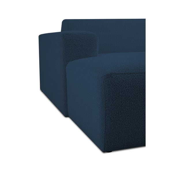 Ciemnoniebieski moduł sofy z materiału bouclé (lewostronny) Roxy – Scandic-image-4