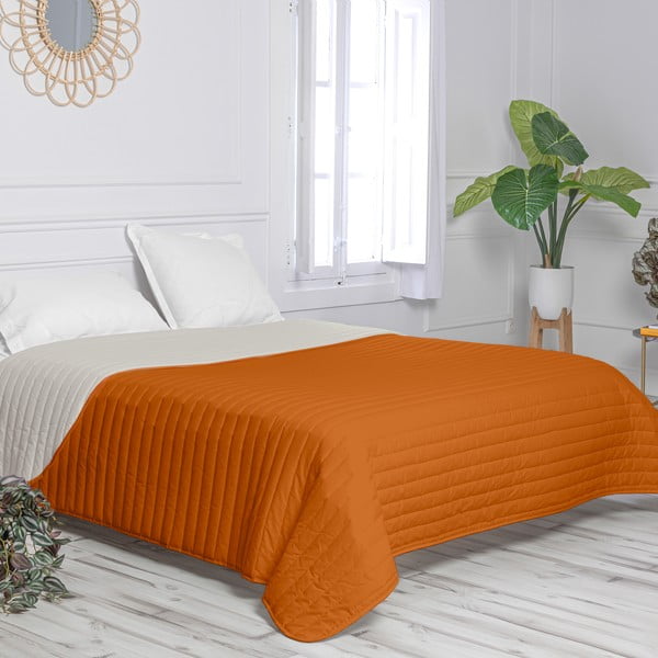Pomarańczowo-beżowa bawełniana narzuta pikowana 240x260 cm Dash – Happy Friday