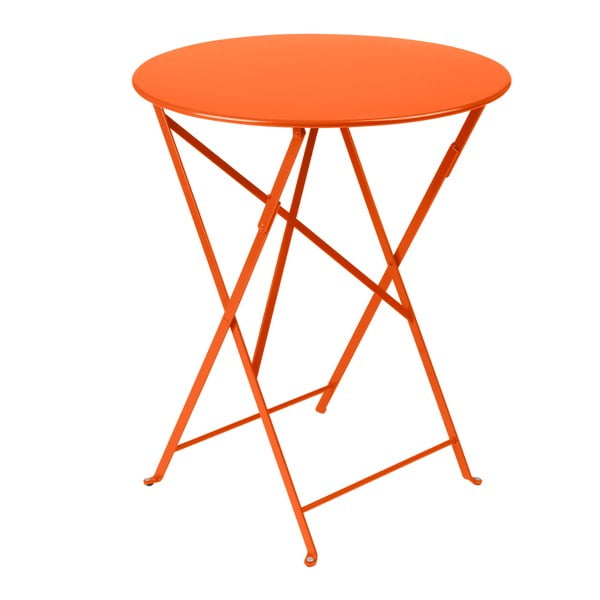 Pomarańczowy składany stół metalowy Fermob Bistro