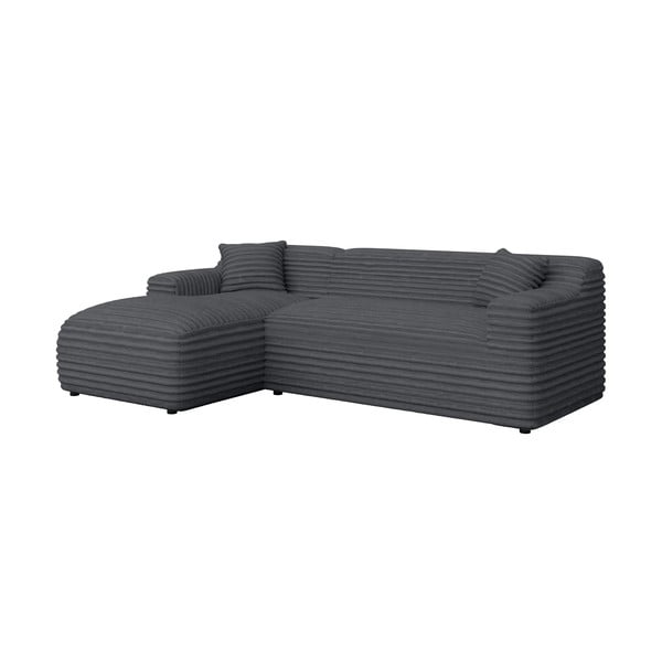 Ciemnoszary sztruksowy narożnik (lewostronny/z szezlongiem) Martin – Ropez-image-2