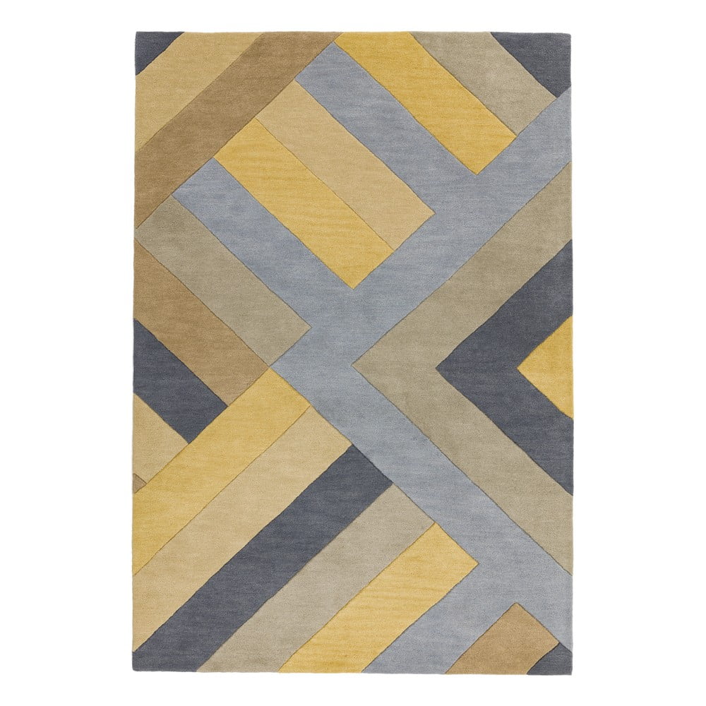 Szaro-żółty dywan Asiatic Carpets Big Zig, 120x170 cm