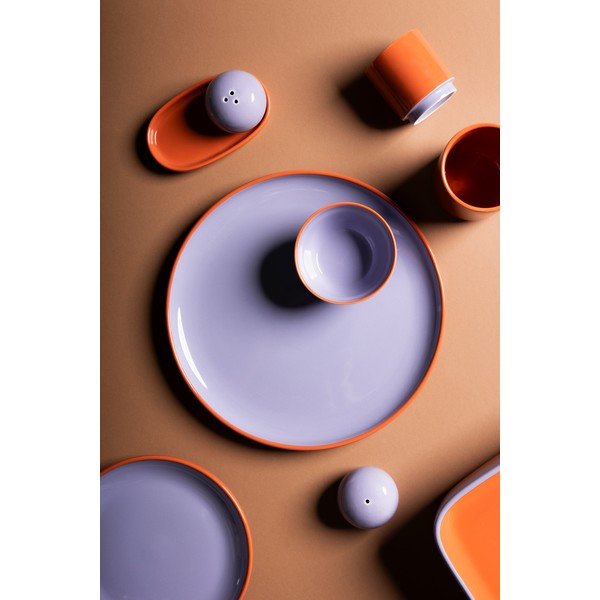 Pomarańczowy/fioletowy kamionkowy talerz ø 26 cm Duo – ONA-image-1
