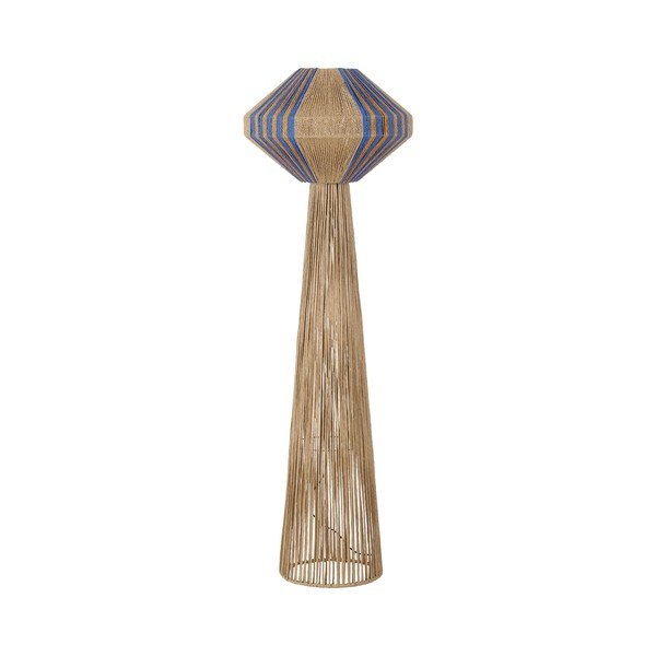 Niebieska/w naturalnym kolorze lampa stojąca z liny (wysokość 152 cm) Abby – Nova Luce