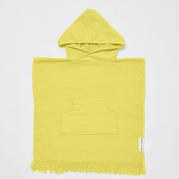 Żółty dziecięcy ręcznik plażowy z kapturem Sunnylife Checkerboard, 3-6 lat-image-1