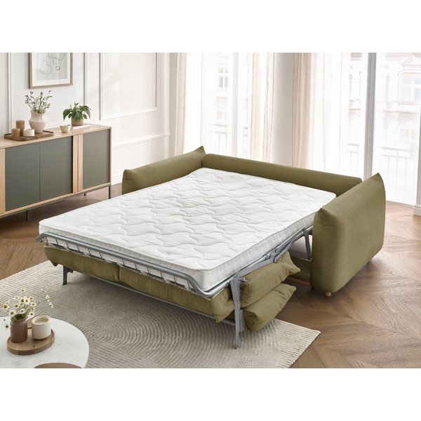 Zielona rozkładana sofa 214 cm Ernest – Bobochic Paris-image-1