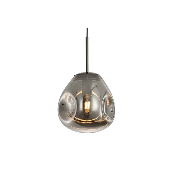 Lampa wisząca z dmuchanego szkła w szarym kolorze Leitmotiv Pendulum, wys. 20 cm