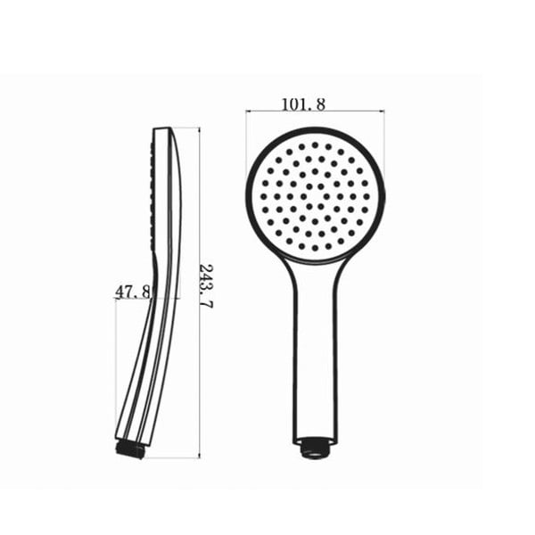 Plastikowa słuchawka prysznicowa w kolorze matowej czerni ø 10 cm – Sapho-image-1