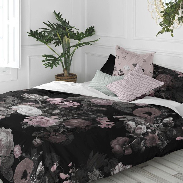 Czarna bawełniana jednoosobowa poszwa na kołdrę 140x200 cm Onyx – Happy Friday-image-2