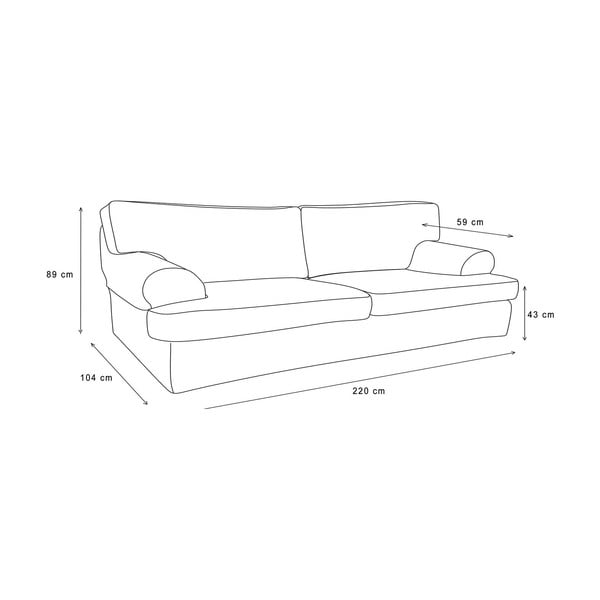 Czarna sofa czteroosobowa Rodier Merino-image-3