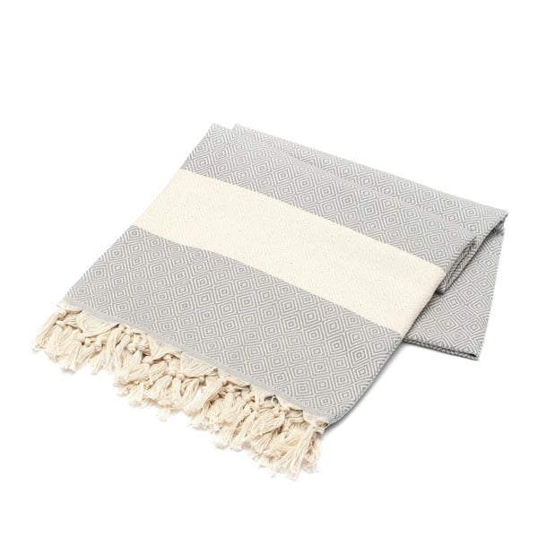 Ręcznik hammam American Stripes Light Grey, 100x180 cm