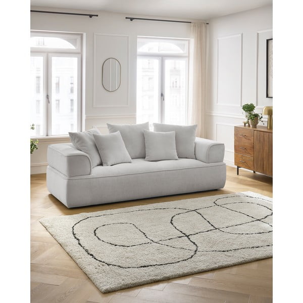 Jasnoszara sofa z tkaniny szenilowej 237 cm Whesley – Bobochic Paris-image-1
