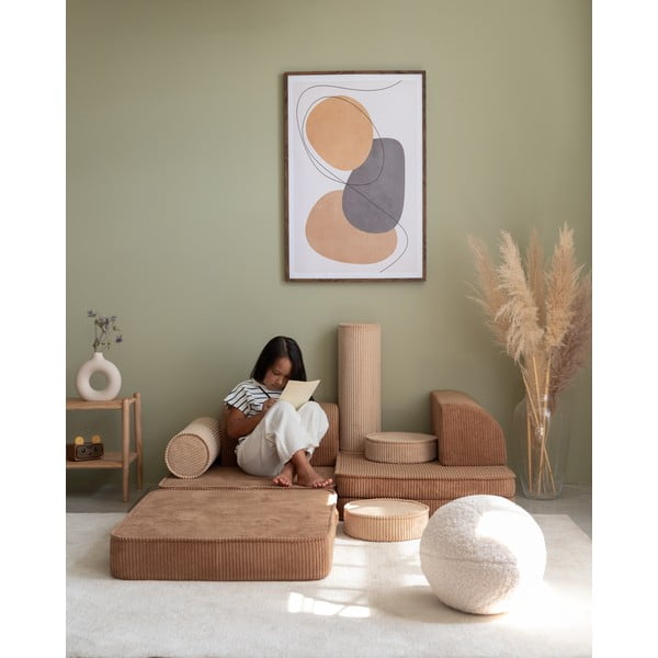 Brązowa sztruksowa sofa dla dzieci 132 cm Settee – Wigiwama-image-1