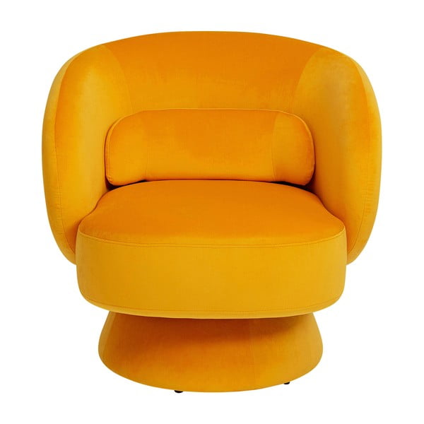 Żółty aksamitny fotel Orion – Kare Design