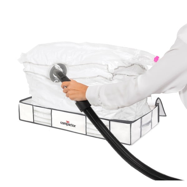 Tekstylno-plastikowe pojemniki próżniowe pod łóżko zestaw 2 szt. 105x45x15,5 cm Life – Compactor-image-4