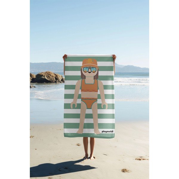 Zielony bawełniany ręcznik plażowy frotte 75x140 cm Summer Girl – Playmobil-image-2