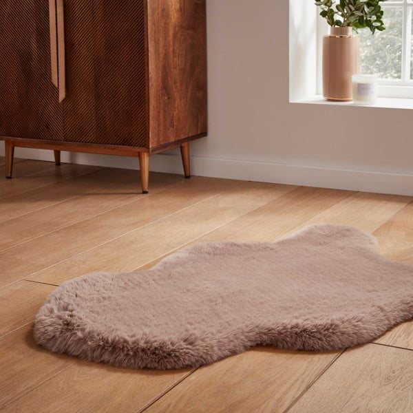 Jasnobrązowa syntetyczna skóra 60x90 cm Super Teddy – Think Rugs-image-2