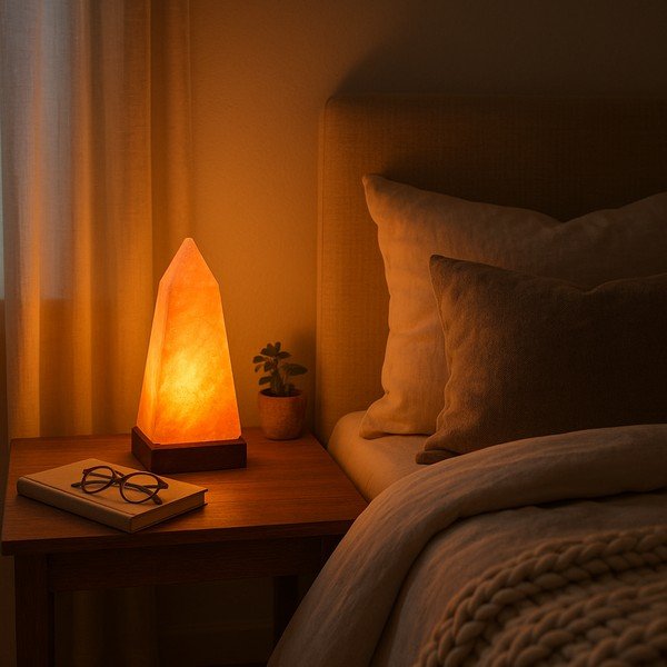 Pomarańczowa lampa solna (wysokość 28 cm) Nepal – Premier Housewares-image-2