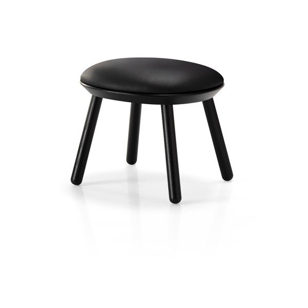 Czarny skórzany podnóżek Naïve – EMKO-image-2