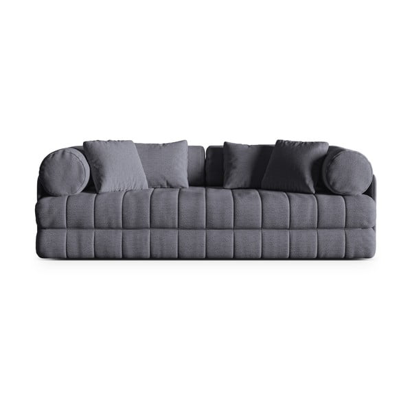 Ciemnoszara rozkładana sofa z materiału bouclé 206 cm Kemi – Cosmopolitan Design