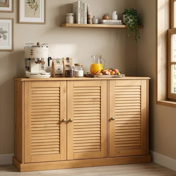 Komoda z litego drewna sosnowego w jasnym naturalnym kolorze 125x80x38 cm Edith – Støraa-image-1