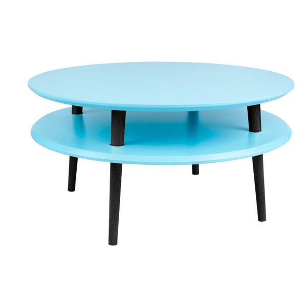 Turkusowy stolik z czarnymi nogami Ragaba UFO, Ø 70 cm