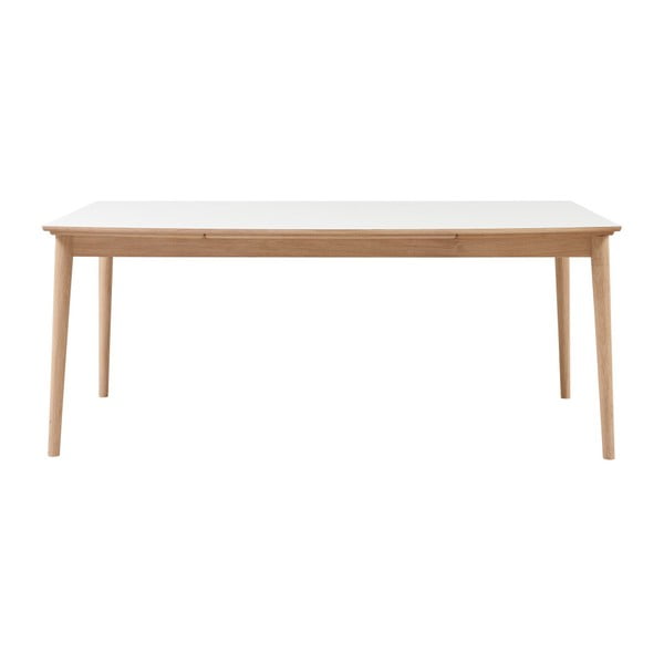 Brązowy rozkładany stół z białym blatem WOOD AND VISION Curve, 180x95 cm