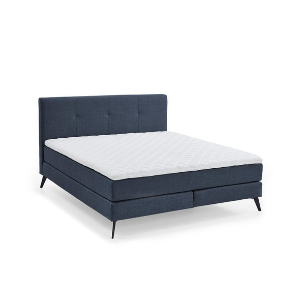 Ciemnoniebieskie łóżko boxspring 160x200 cm ANCONA – Meise Möbel