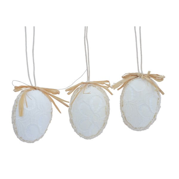Zestaw 3 białych jajek dekoracyjnych Ewax Easter Egg Nest
