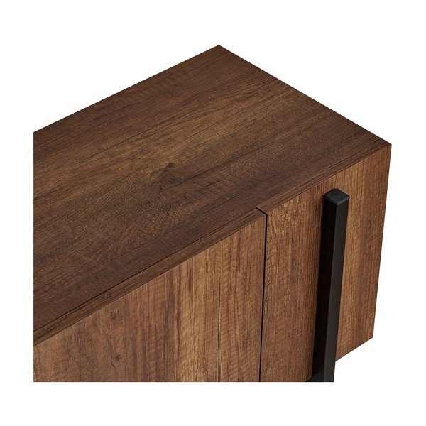Szafka pod TV w dekorze orzecha w ciemnym naturalnym kolorze 180x45x30 cm Nexus – Kalune Design-image-4